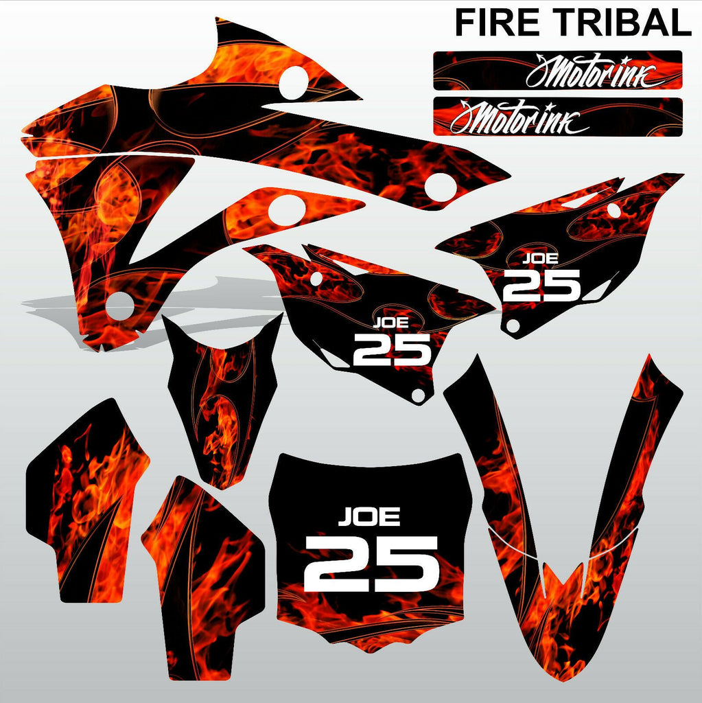 Kawasaki KX 85-100 2014-2015 FIRE TRIBAL motocross decals set MX graphics kit