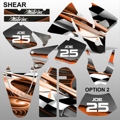 KTM EXC 1998-2000 SHEAR motocross racing decals set MX graphics stripe kit