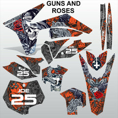 KTM SX 2011 2012 GUNS AND ROSES motocross racing decals set MX graphics kit