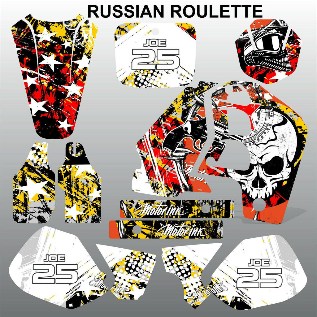 Honda CR500 1989-2001 RUSSIAN ROULLETE motocross decals set MX graphics kit