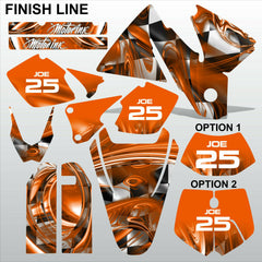 KTM EXC 1998-2000 FINISH LINE motocross decals set MX graphics stripe kit