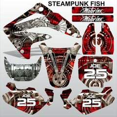 Honda CR85 2003-2012 STEAMPUNK FISH motocross racing decals MX graphics stripe