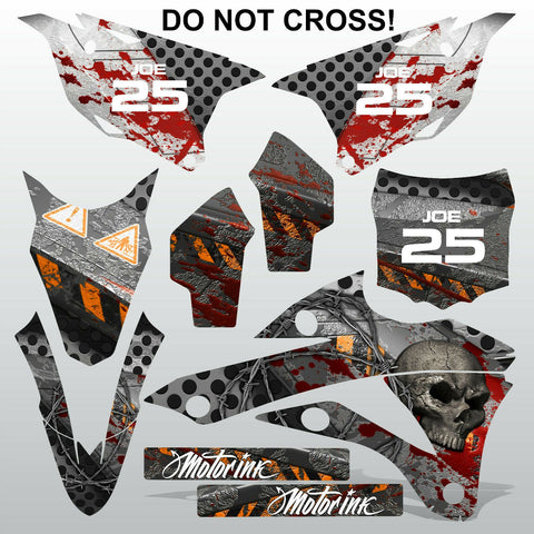 Kawasaki KX 85-100 2014-2015 DO NOT CROSS! motocross decals set MX graphics kit