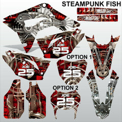 HONDA CR 250 450 2018-2021 STEAMPUNK FISH motocross racing decals MX graphics