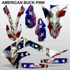 Kawasaki KXF 450 2019 AMERICAN BUCK PINK motocross racing decals MX graphics kit