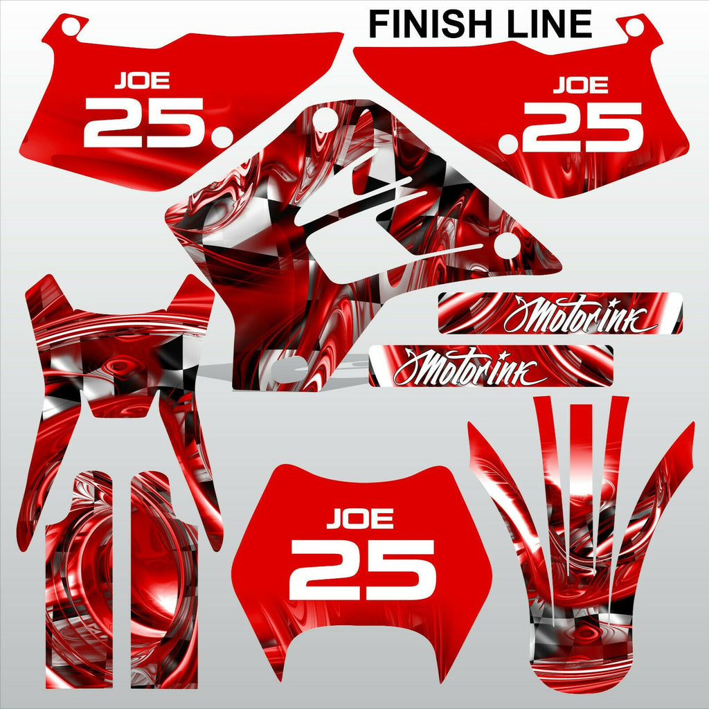 Kawasaki KDX 200 220 1995-2008 FINISH LINE motocross decals set MX graphics kit