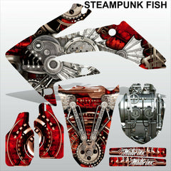 Honda CRF 250 2008-2009 STEAMPUNK FISH racing motocross decals set MX graphics