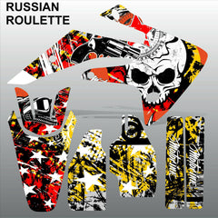 Honda CRF 150R 2007-2018 RUSSIAN ROULETTE Skull motocross decals MX graphics kit
