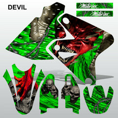 Kawasaki KLX 400 DEVIL PUNISHER motocross decals set MX graphics stripe kit