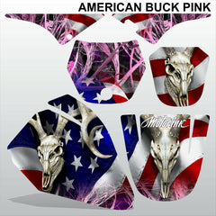 Yamaha PW 80 AMERICAN BUCK PINK motocross racing decals set MX graphics kit