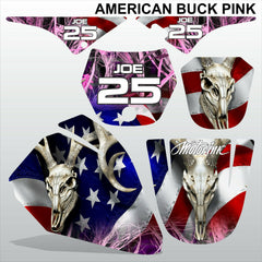 Yamaha PW 80 AMERICAN BUCK PINK motocross racing decals set MX graphics kit