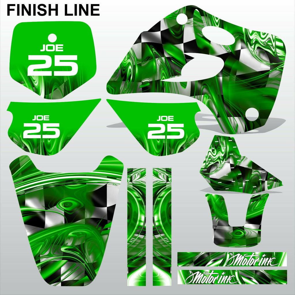 Kawasaki KX 80 1994-1997 GREEN FINISH LINE motocross decals MX graphics stripes
