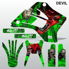 Kawasaki KDX 200 220 1995-2008 DEVIL PUNISHER motocross decals set MX graphics