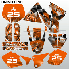 KTM SX 1998-2000 FINISH LINE motocross decals racing stripes set MX graphics kit